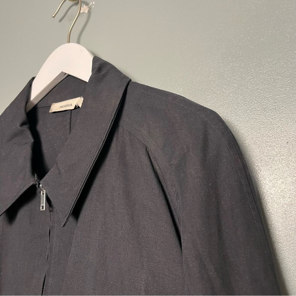 NWT Pangaia DNA Cotton Linen Harrington Jacket Lightweight Black Unisex Size L - Picture 8 of 11